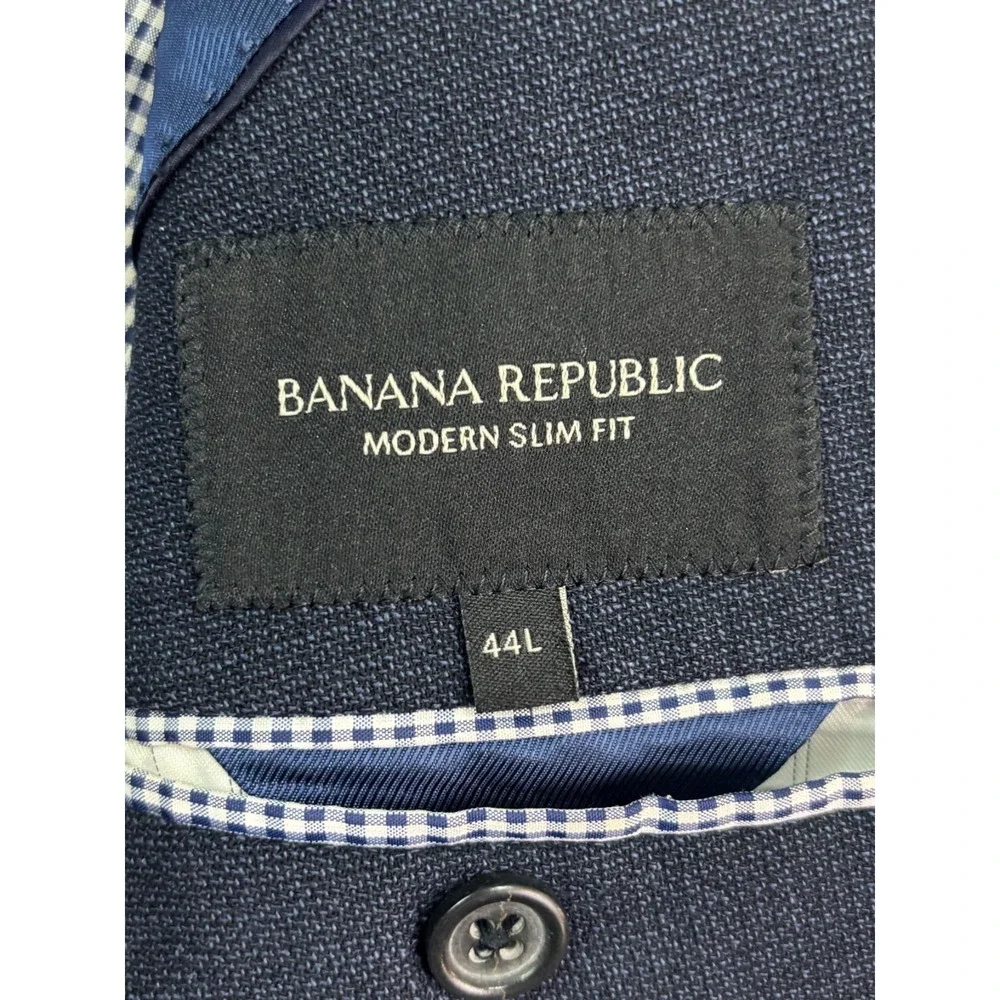 Banana‎ Republic 44L Marzotto Wool Navy Blue Blazer Jacket Sport Suit Coat Slim